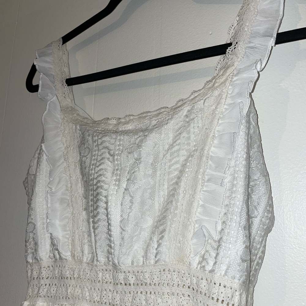 ADORABLE white sundress with tie back and ruffles - Picture 9 of 13